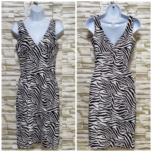 Alyn Paige Zebra Print Sleeveless Dress Sz 3/4 - Picture 1 of 5
